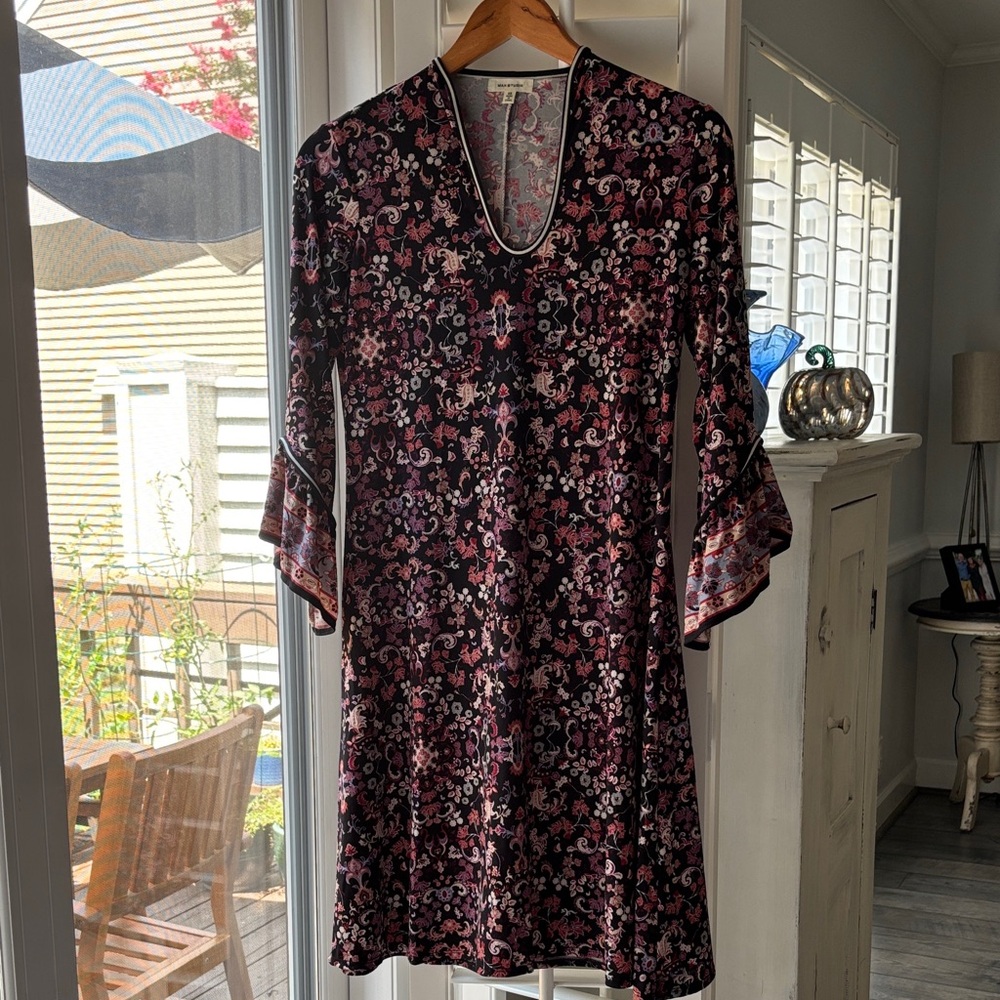 Max Studio Pink and black Floral Dress